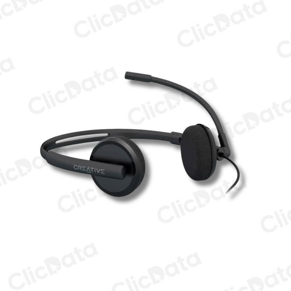 Audífono C/Microf Creative HS220 Negro Cancelación De Ruido Mute Ligero 108G Negro (51Ef1070Aa001)