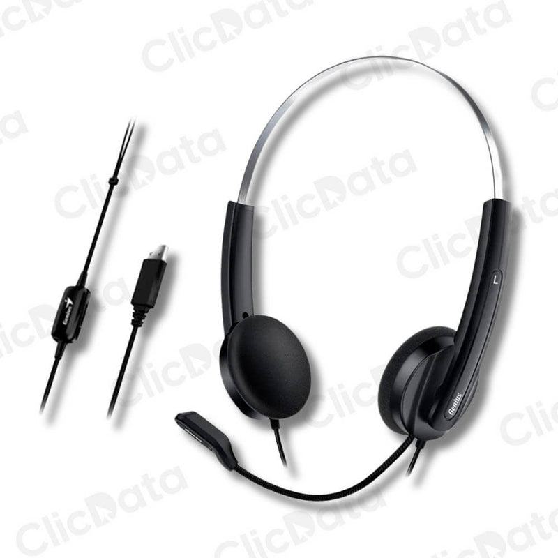 Audífono C/Microf Genius HS220U Usb Negro (31710020400)