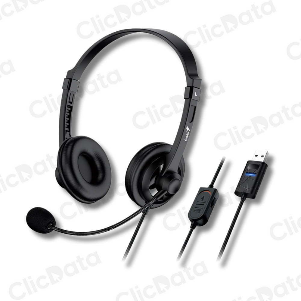 Audífono C/Microf Genius HS230U Negro Usb-A (31710021400)