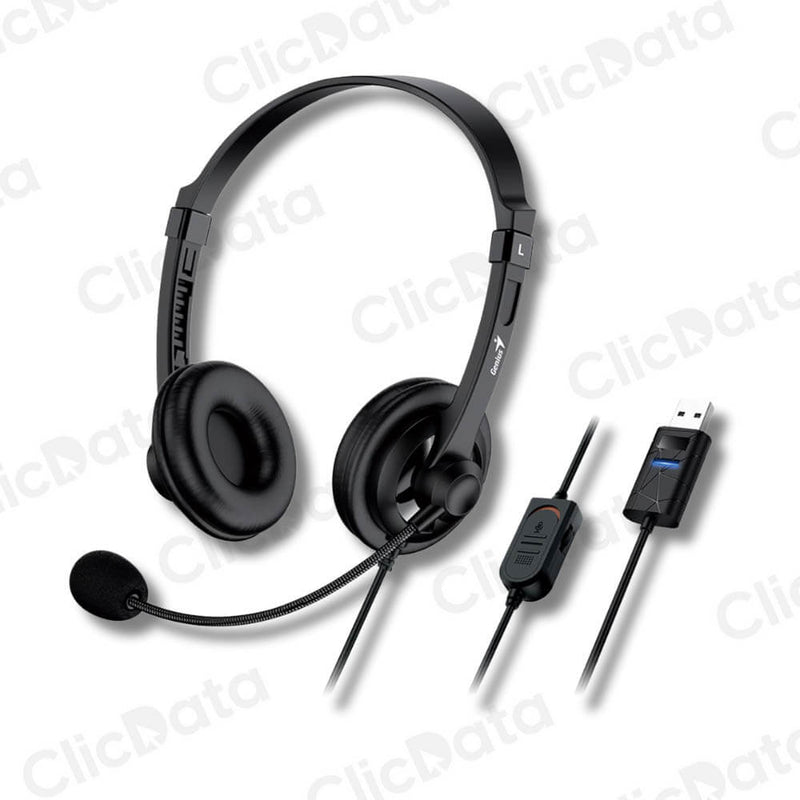 Audífono C/Microf Genius HS230U Negro Usb-A (31710021400)