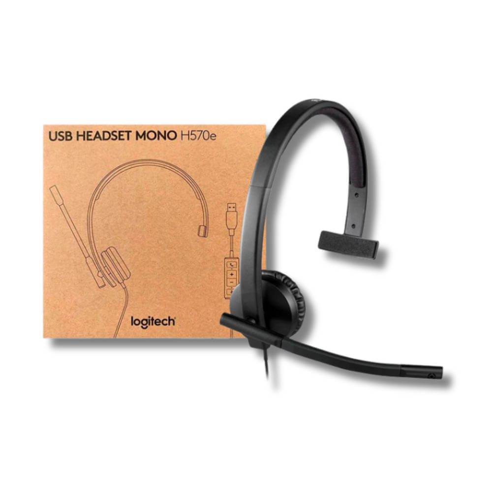 Audífono C/Microf Logitech B2B H570E Usb Stereo Negro (981-000574)