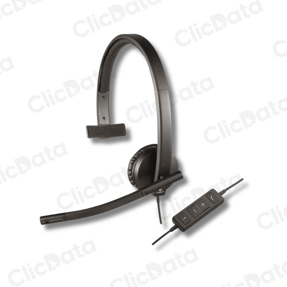 Audífono C/Microf Logitech B2B H570E Usb Stereo Negro (981-000574)