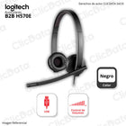 Audífono C/Microf Logitech B2B H570E Usb Stereo Negro (981-000574)