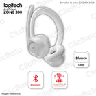 Audífono  C/Microf Logitech Zone 300 Bluetooth, 20Hrs Blanco 981-001416