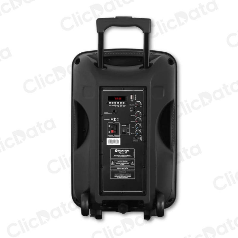Equipo de sonido Maxtron Avalon 12" MX 113-V Pantalla LED y Botones de control.