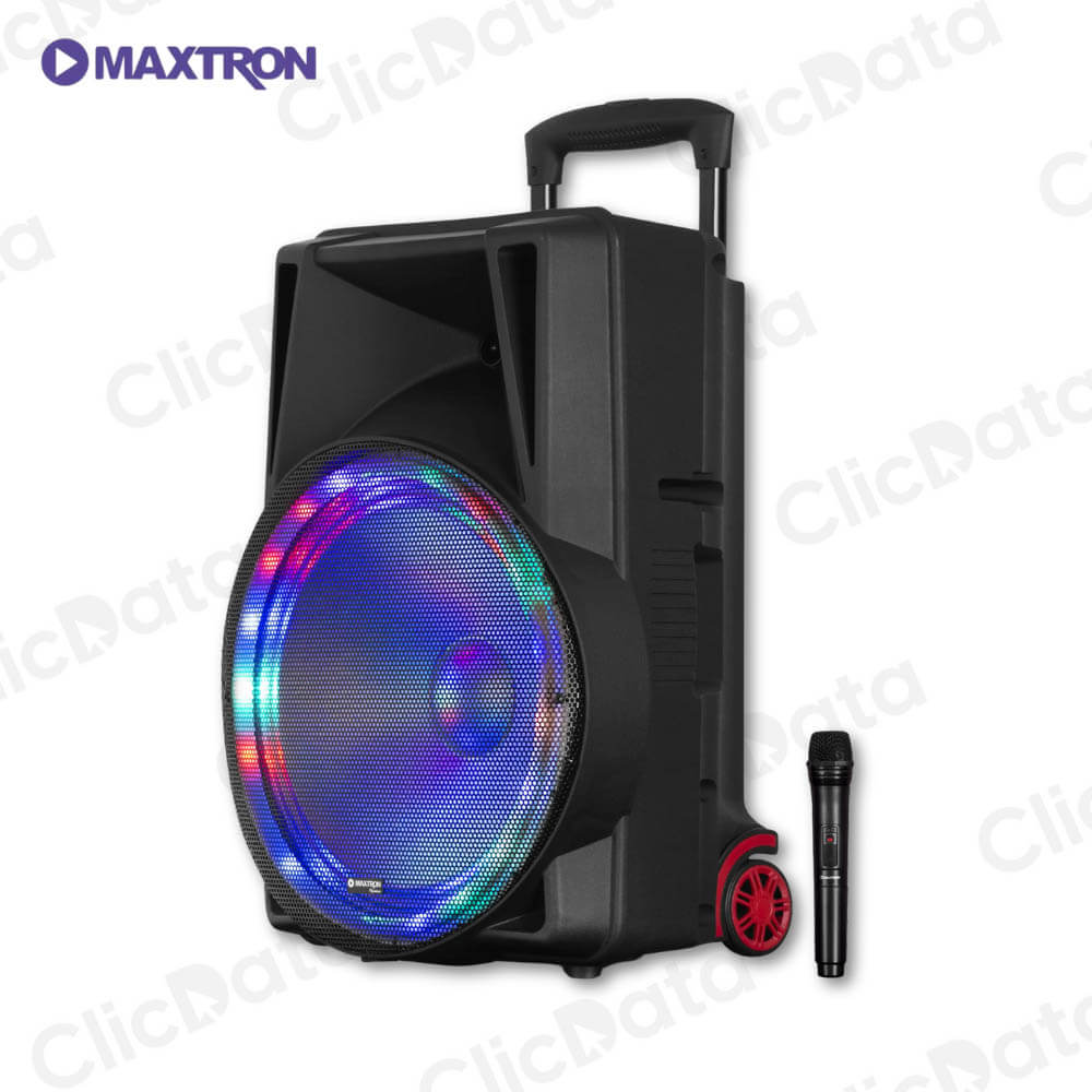 Equipo de sonido Maxtron Avalon 15" MX 115-V negro Bluetooth Pantalla LED y Botones de control.