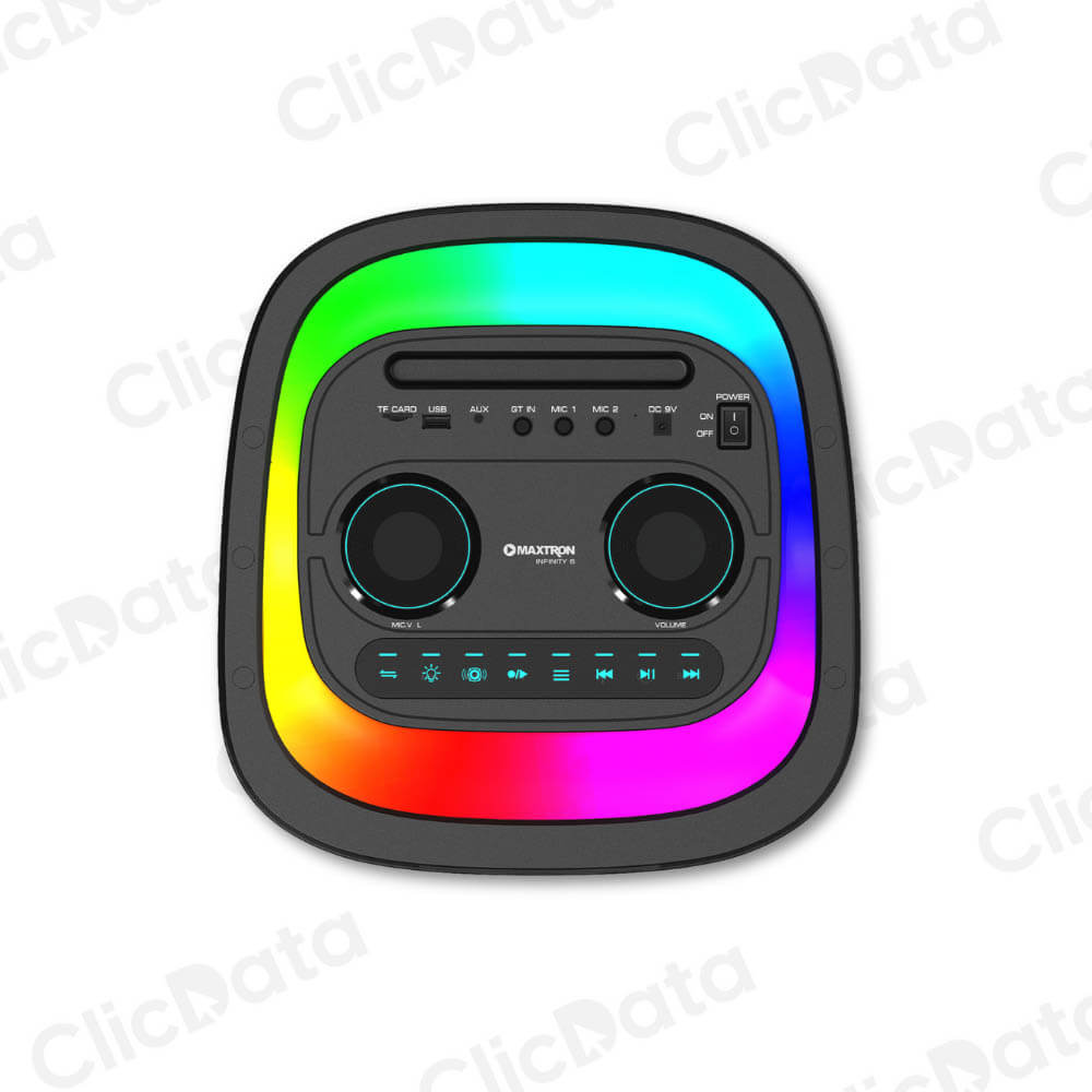 Equipo de sonido 6 Mx613D Tower Sound System Dsp Bt Tws Rgb Li-Bat Msd/Usb01 Mic 7.4V/3000Mah Maxtron