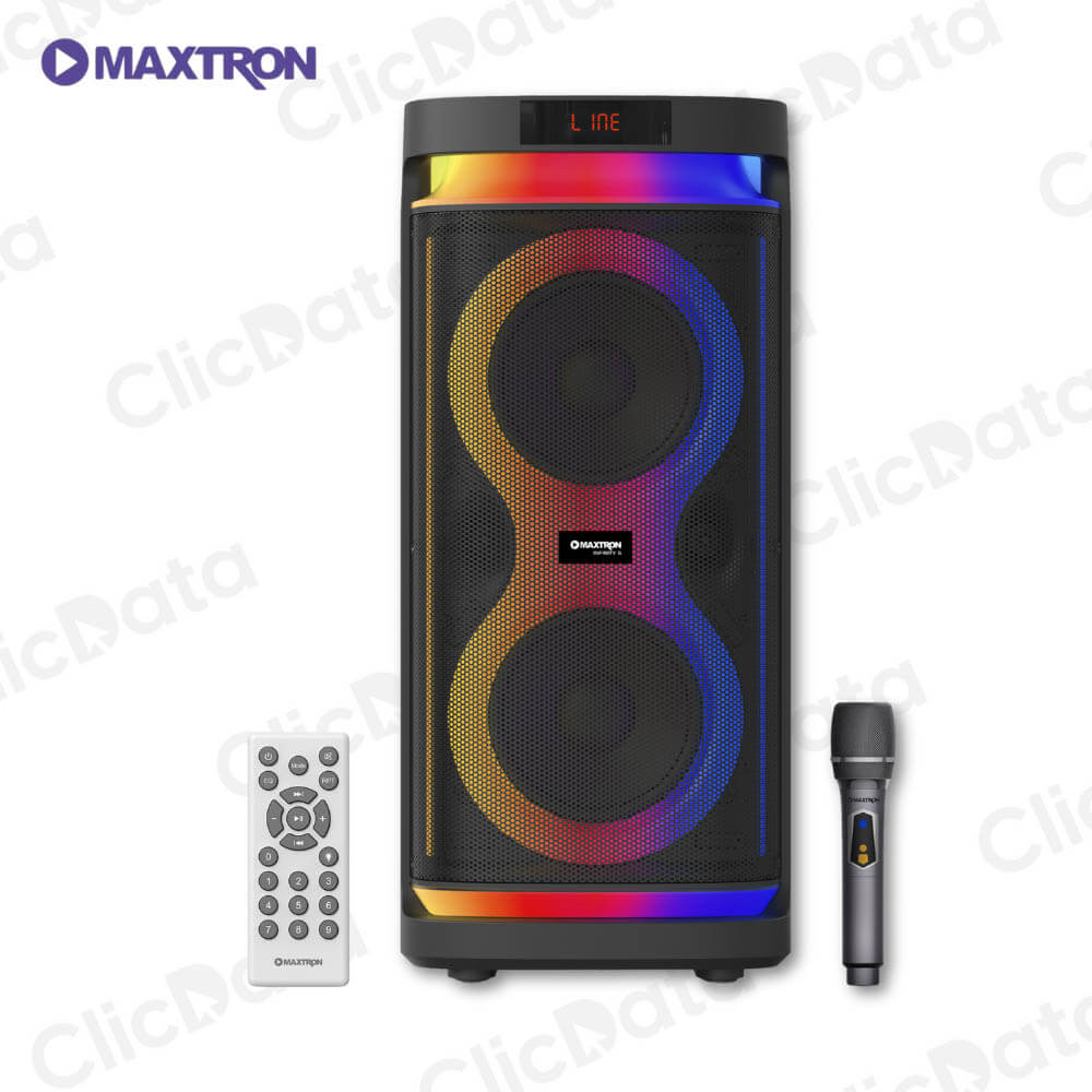 Equipo de sonido 6 Mx613D Tower Sound System Dsp Bt Tws Rgb Li-Bat Msd/Usb01 Mic 7.4V/3000Mah Maxtron