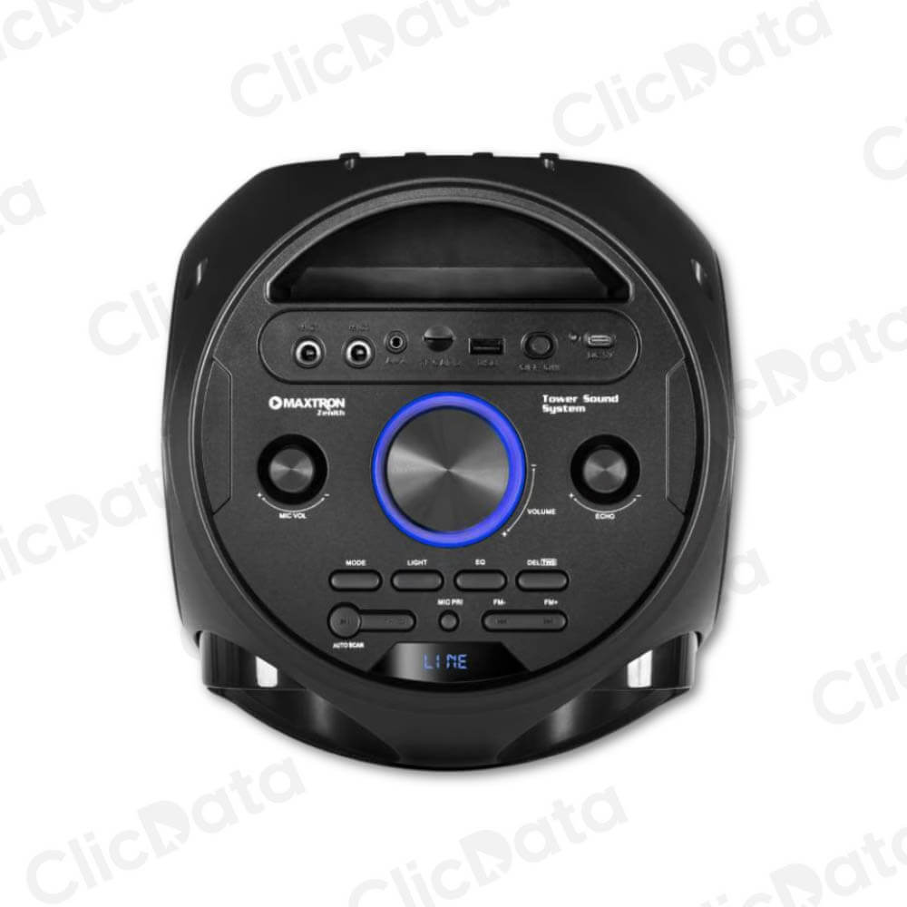 Equipo de sonido Maxtron Zenith MX308W negro Bluetooth Luz RGB