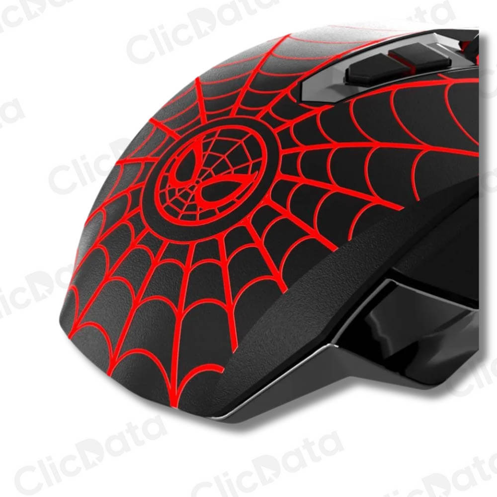 Mouse Gamer Xtech Spiderman Miles Morales Usb 2400 Dpi 7-Bot Led Black/Red (Xtm-M520Sm)