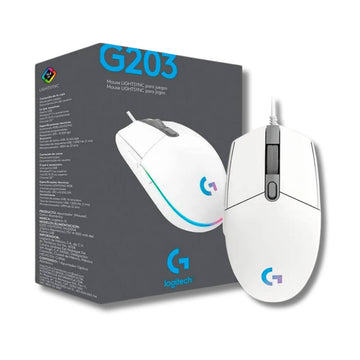 Mouse Gamer Logitech G203 Lightsync Óptico 8000 Dpi Rgb Blanco (910-005791)