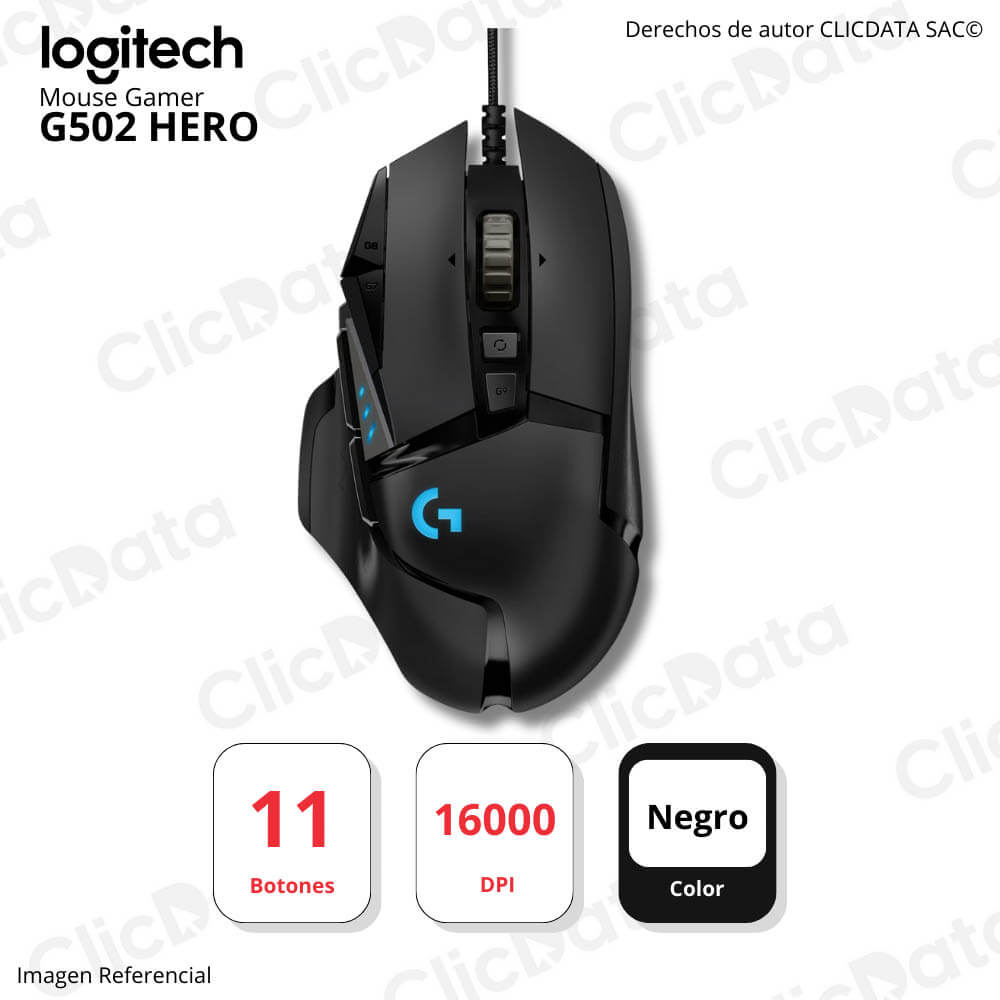 Mouse Gamer Logitech G502 Hero 16000 Dpi Rgb Black (910-005469)