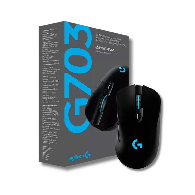 Mouse Gamer Logitech G703 Ligthspeed Inalámbrico Negro (910-005638)