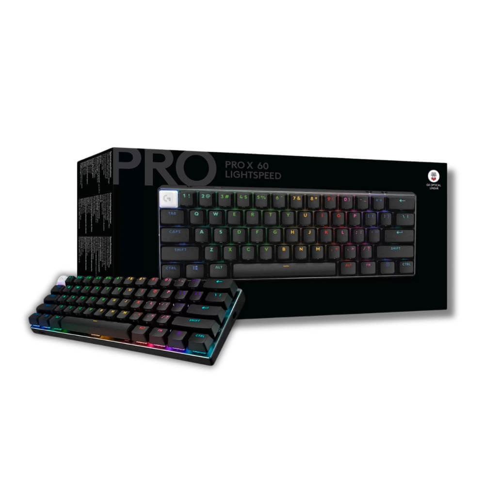 Teclado Gaming Logitech Pro X 60 Lightspeed Bt/Óptico/65 Hrs/Rgb White 920-011902