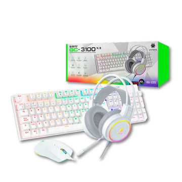 Combo Gamer Antryx GC-3100 X3 White, Teclado Switch Red, Mouse, Auriculares