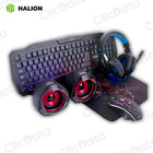 Combo Gamer Racer HA-830C Negro Parlantes 2.0 Cable Luz LED