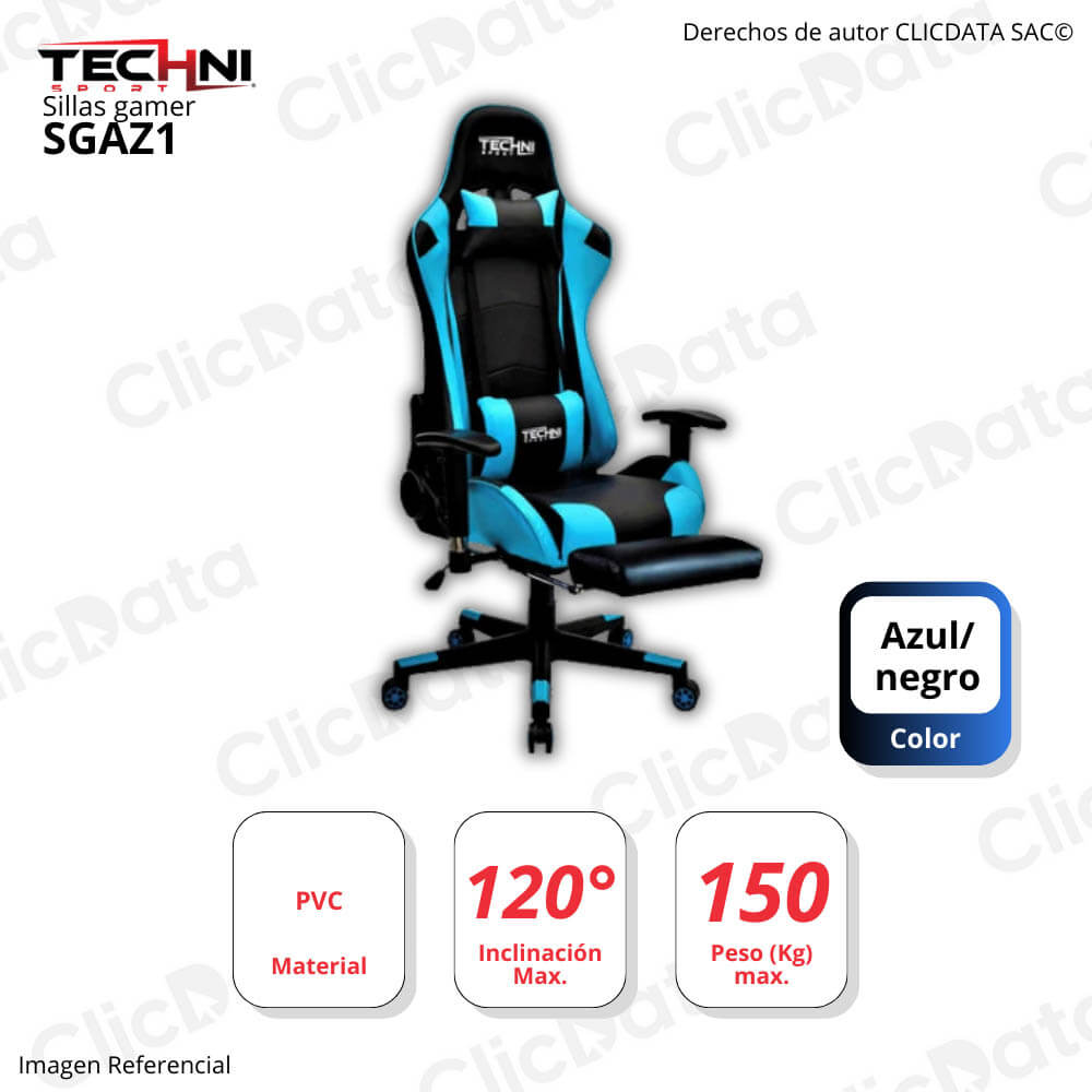 Silla Gaming Technisport con posa pies SGAZ-1