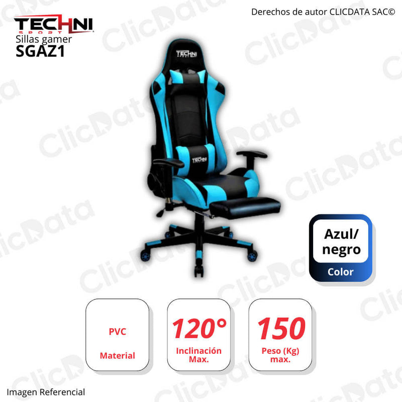 Silla Gaming Technisport con posa pies SGAZ-1