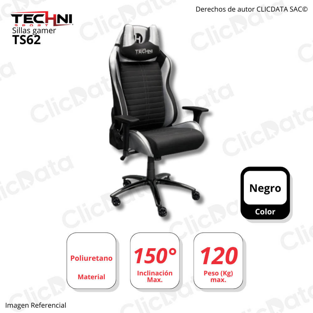 Silla Gaming Silver TS62 Silver Serie TS62 Comfort+