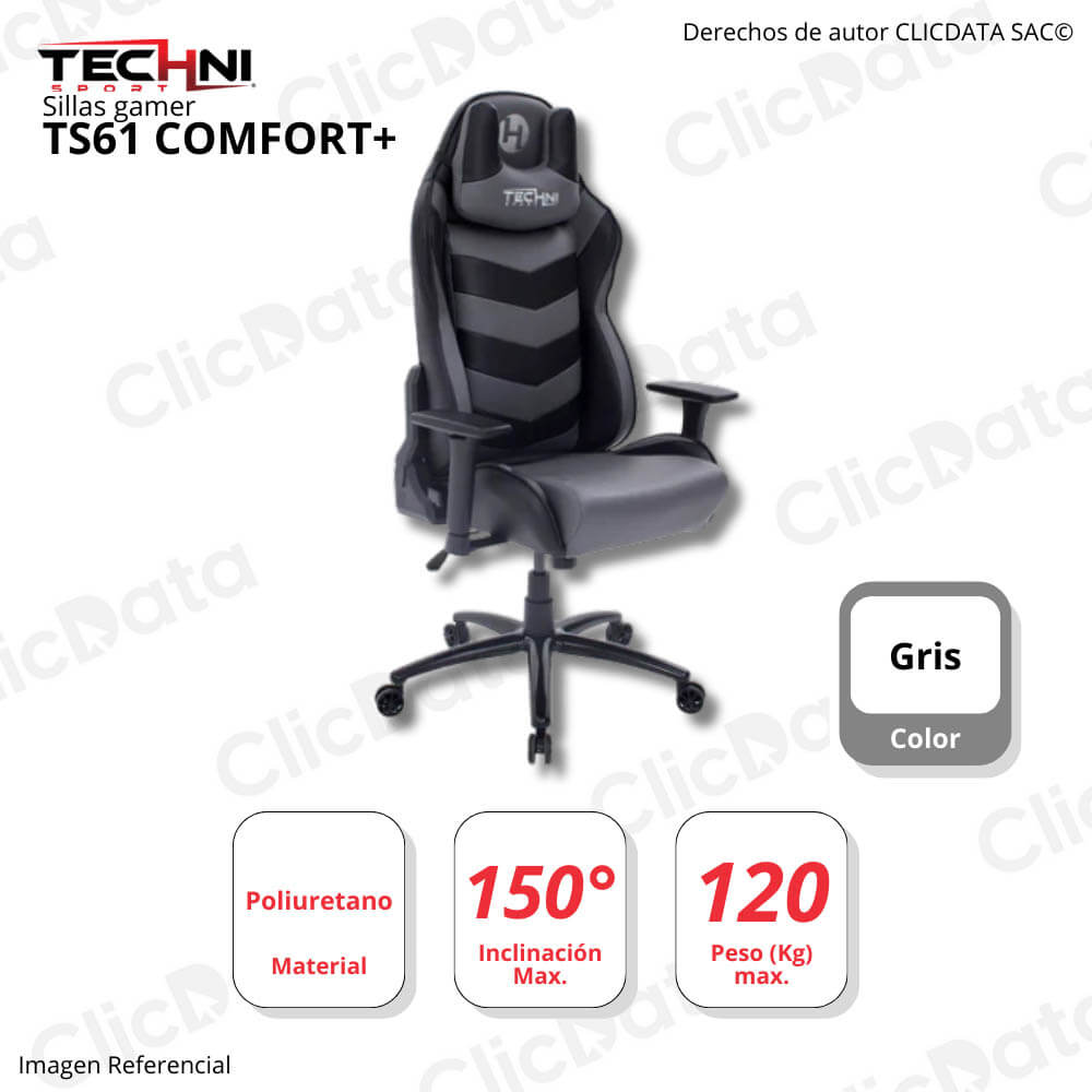 Silla Gaming Elite TS61 Elite Gris Serie TS61 Comfort+
