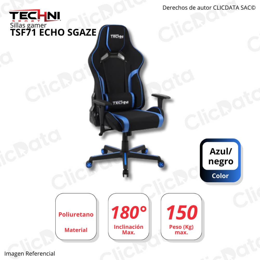 Silla Gaming Azul Elite Serie TSF71 Echo SGAZE