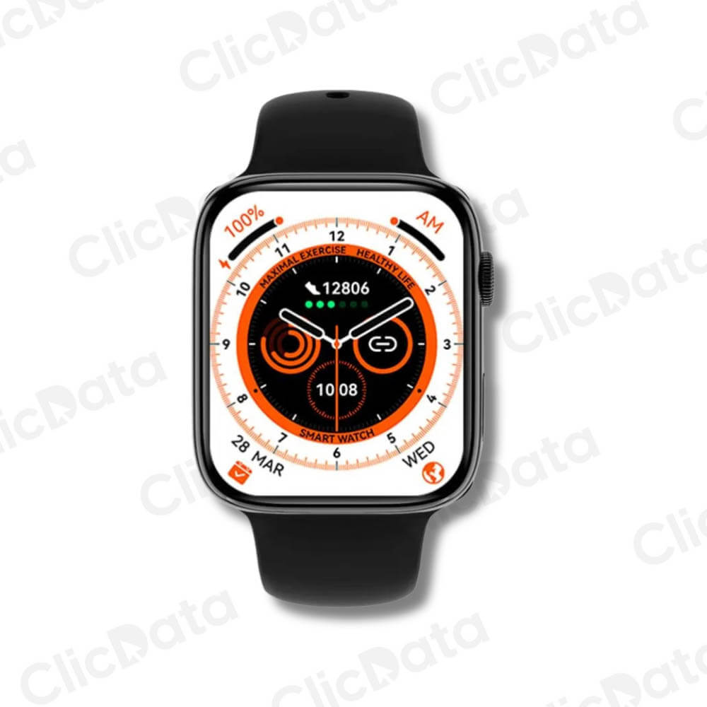 Smartwatch 10 Pro Max Evo caja de aluminio, correa y cargador.