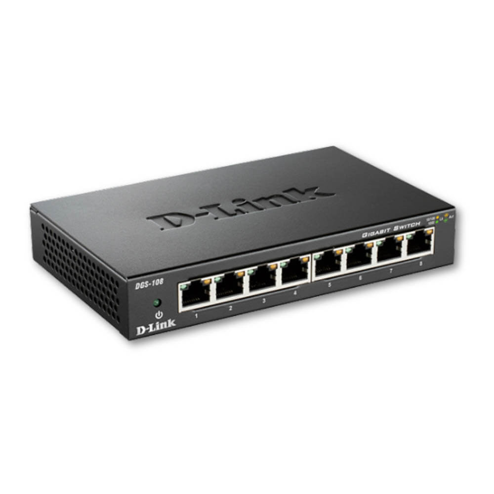 Switch 8 Puertos DLink DGS108D Gigabit 10/100/1000