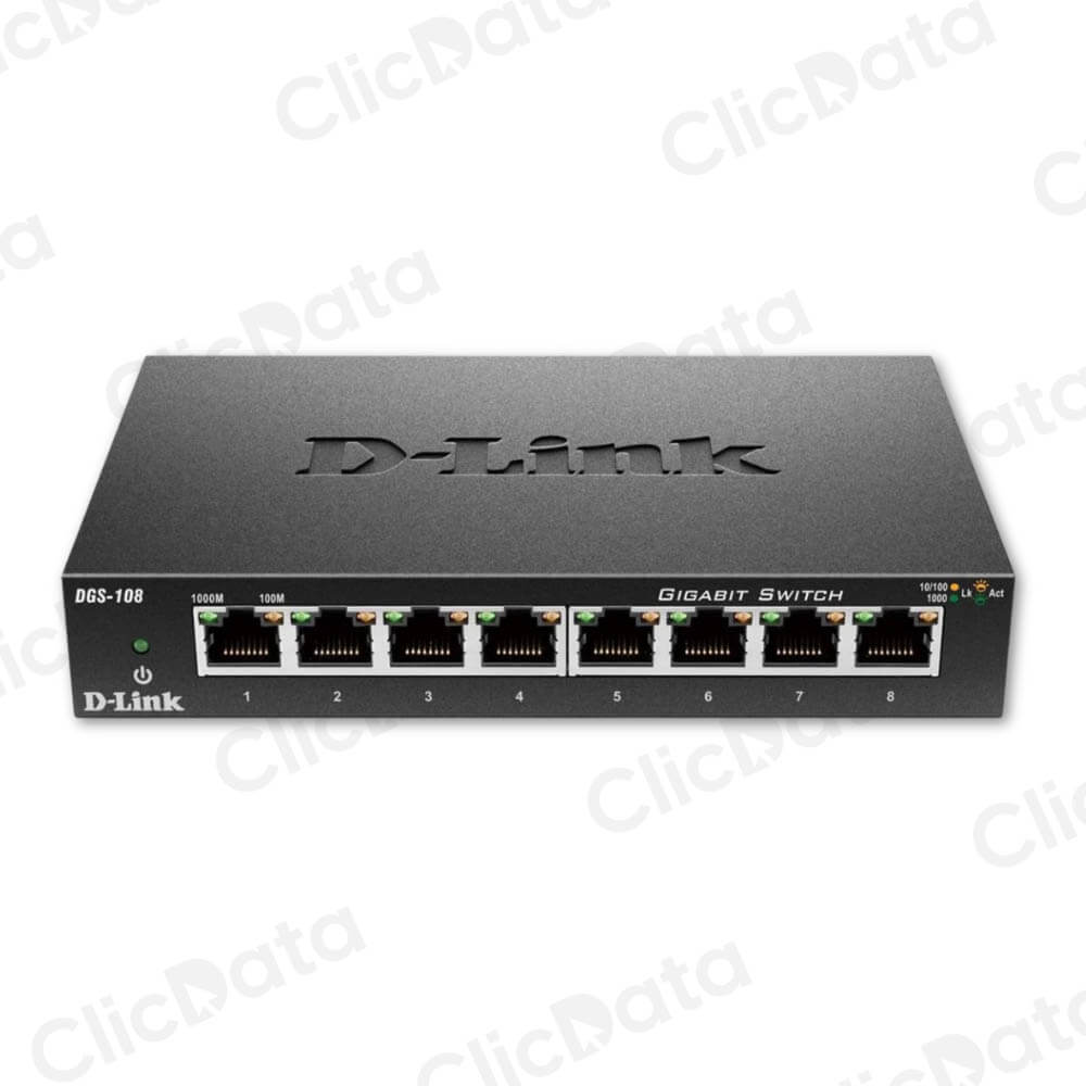 Switch 8 Puertos DLink DGS108D Gigabit 10/100/1000