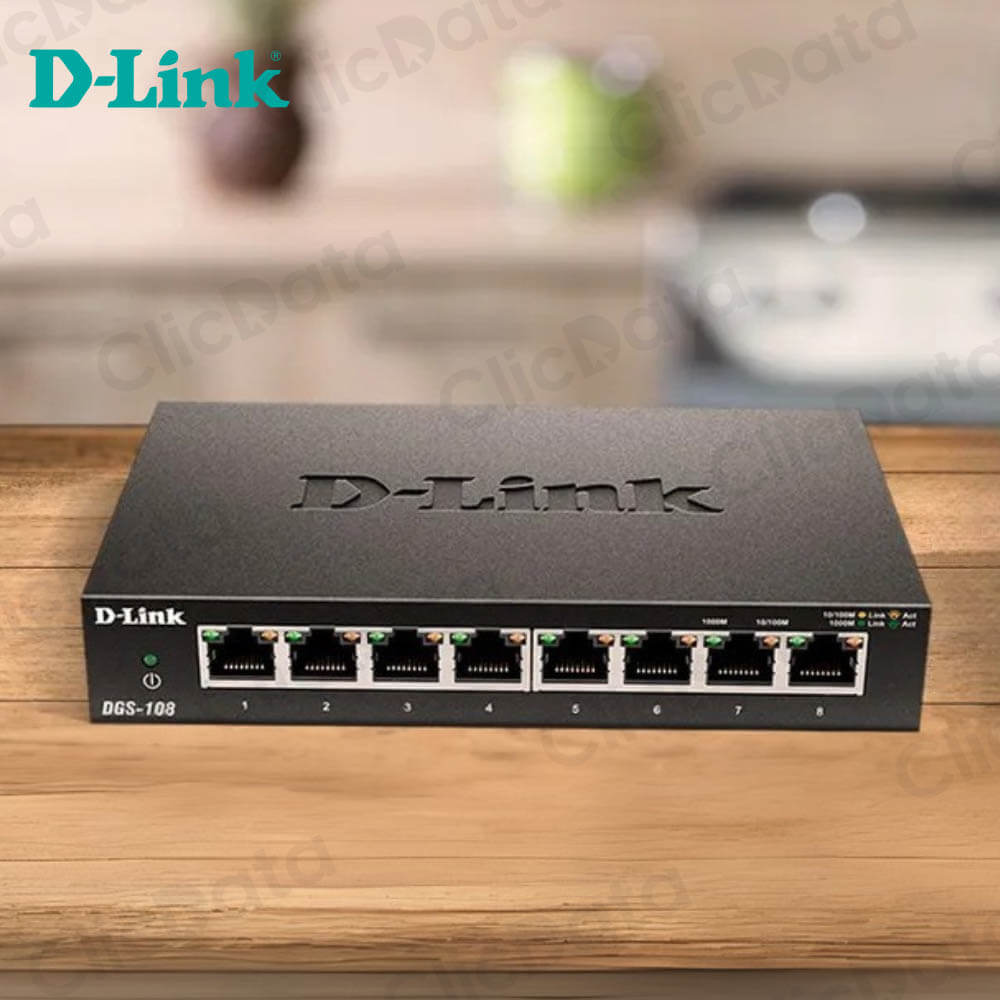 Switch 8 Puertos DLink DGS108D Gigabit 10/100/1000