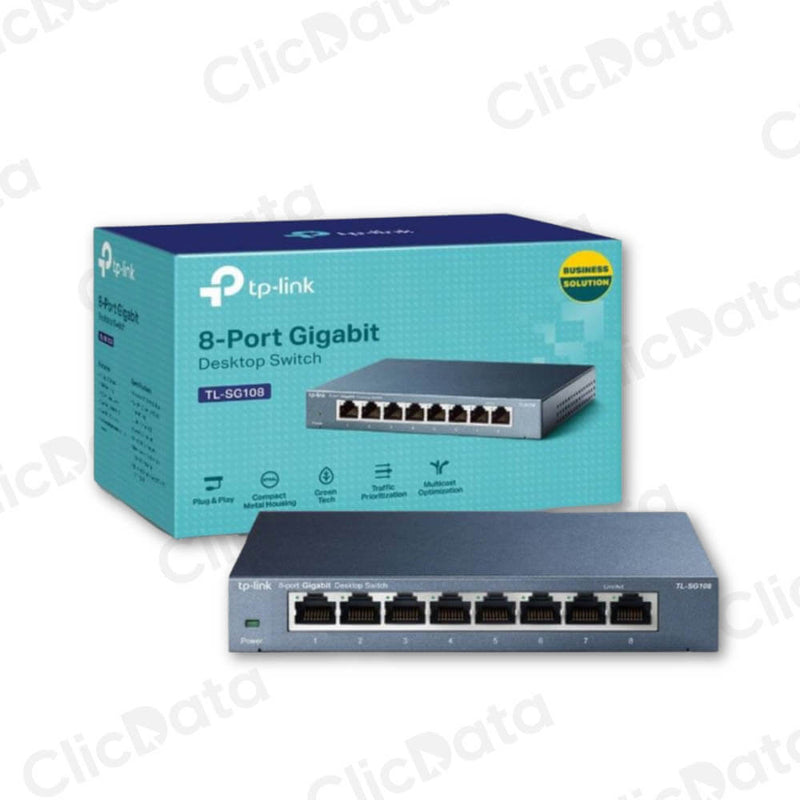 Switch TPLink TLS-G108 8 Pts Gigabit Metal