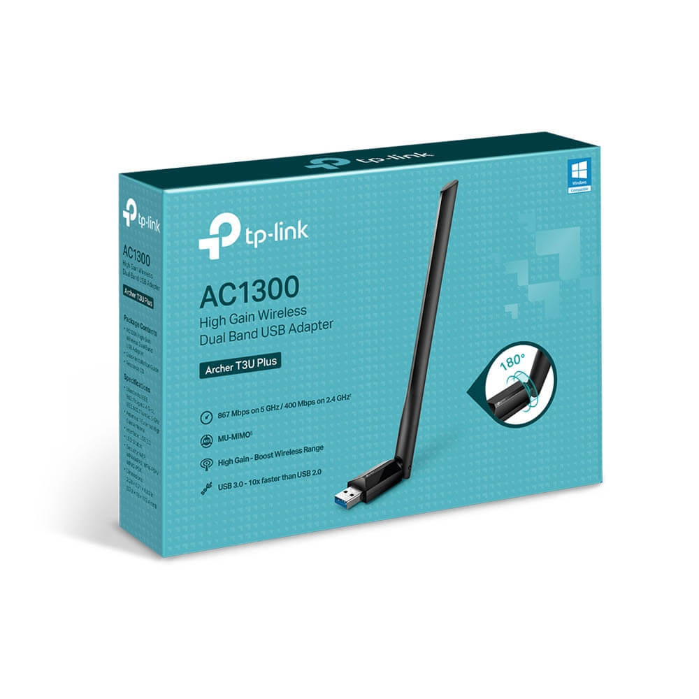 Adaptador USB RED WiFi TP-Link Archer T3U Plus AC1300