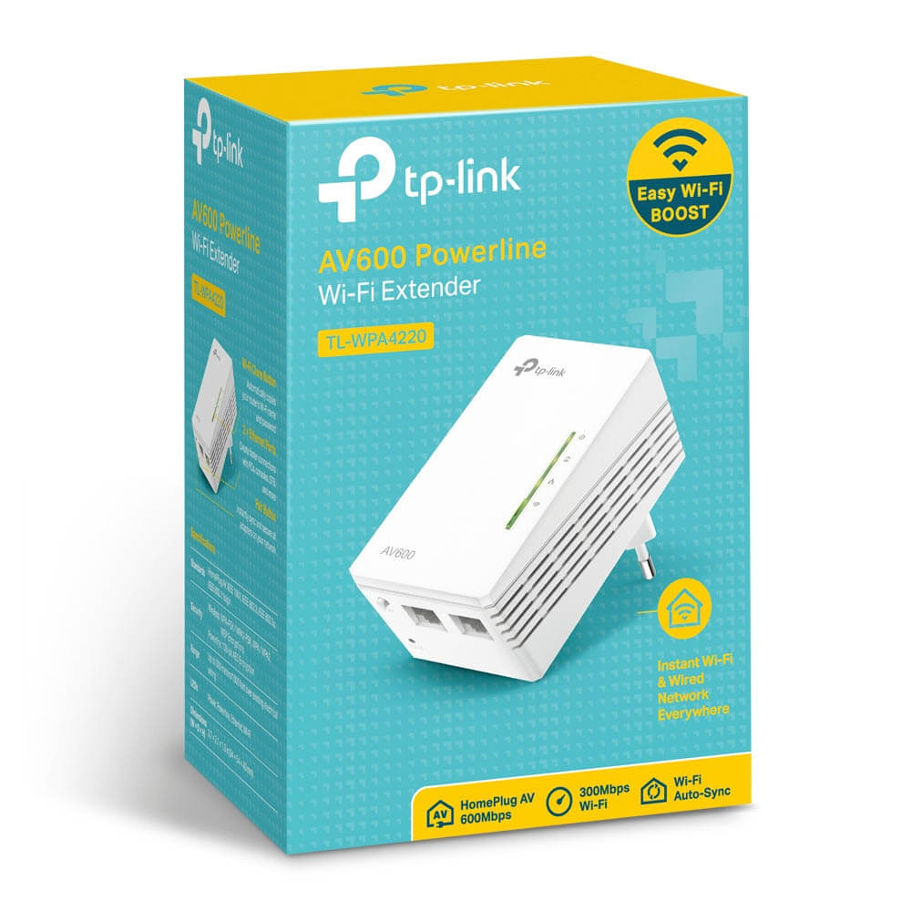 Adaptador Powerline TPLink TL-WPA4220 WiFi AV500, 300 Mbps, Dual Band
