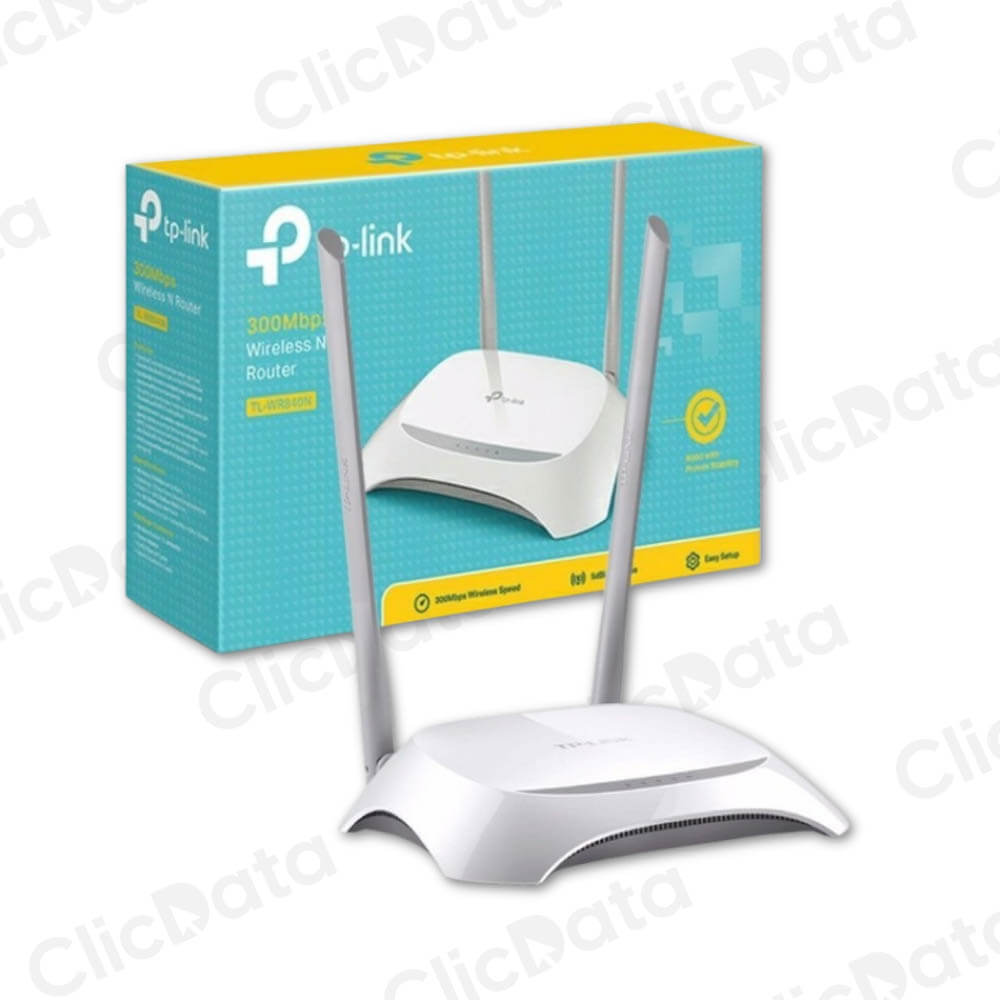 Router TPLink TL-WR840N N 300Mbps Wifi, banda 2.4 GHz, 300 mbps, 4 puertos LAN, 2 antenas