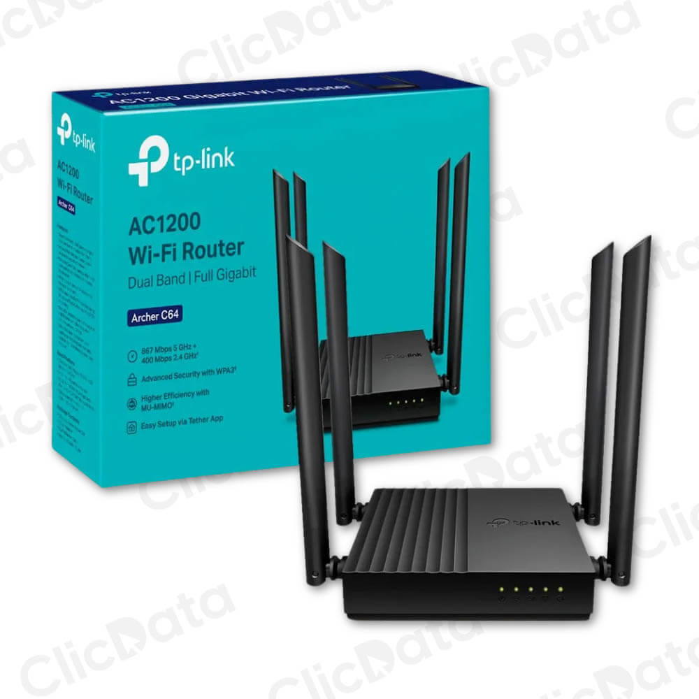 Router TPLink Archer C64 1200AC DOBLE BANDA WIFI 4 ANTENAS
