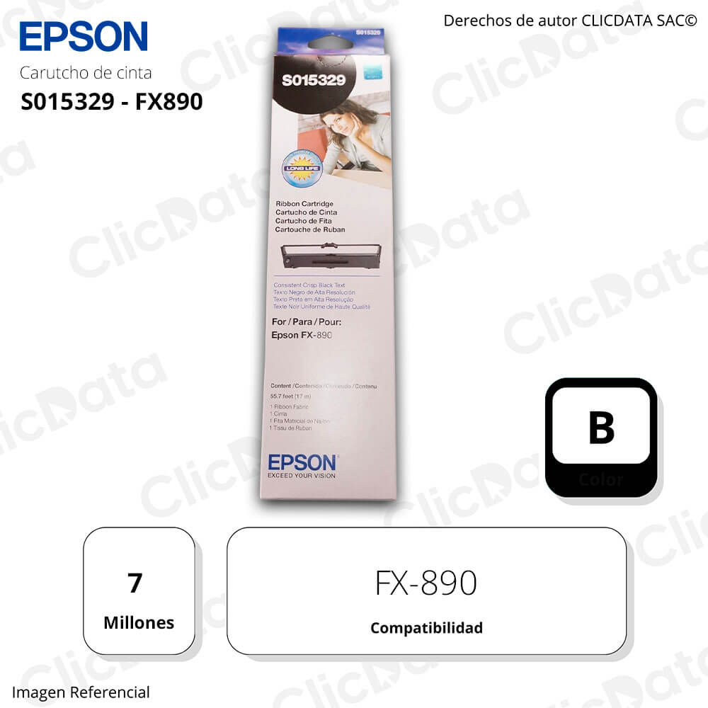 Cinta Epson S015329 FX890 Negro original