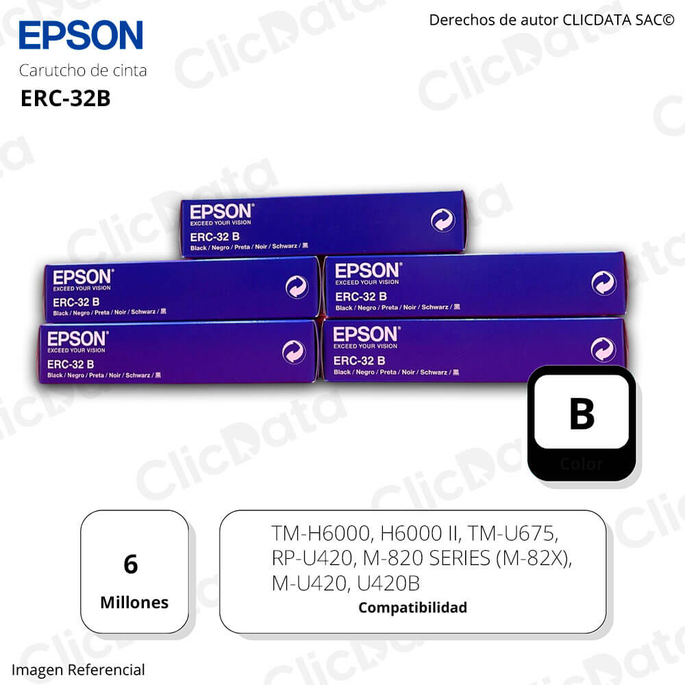 Cinta Epson ERC-32B // TM-U675/H6000 Negro Original
